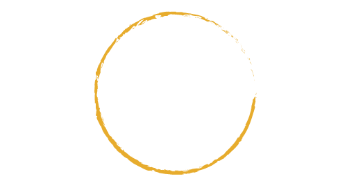 L'Experience Amesheé Logo, white text and a gold circle